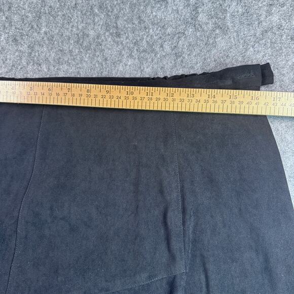 Robert Louis Women's L Black Suede Maxi Boho Lagenlook Skirt - Picture 3 of 6